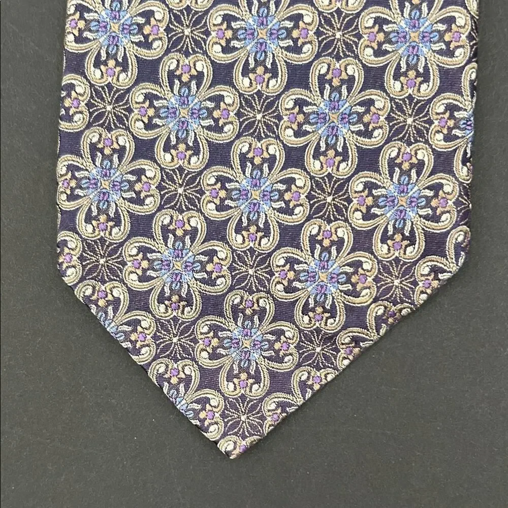 Hickey Freeman Multicolored Woven Floral Tie, 100% Silk